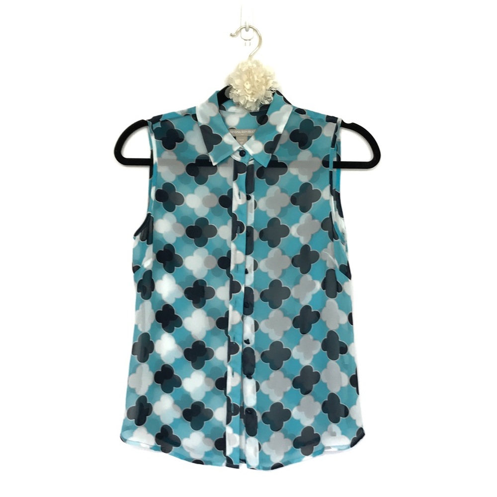 Banana Republic-Sheer Button Down Blouse-EUC-Sz 4P